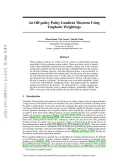 An Off-policy Policy Gradient Theorem Using Emphatic Weightings