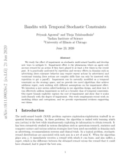 Bandits with Temporal Stochastic Constraints