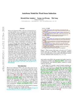 AutoSense Model for Word Sense Induction
