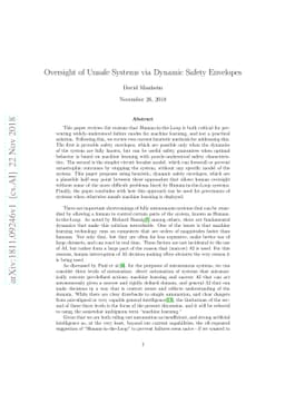 Oversight of Unsafe Systems via Dynamic Safety Envelopes