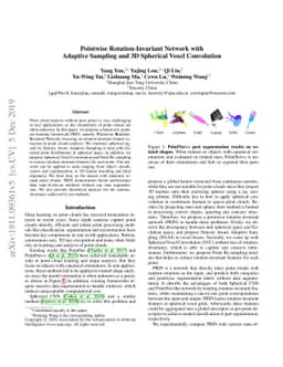 Pointwise Rotation-Invariant Network with Adaptive Sampling and 3D
  Spherical Voxel Convolution