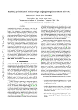 Learning pronunciation from a foreign language in speech synthesis
  networks