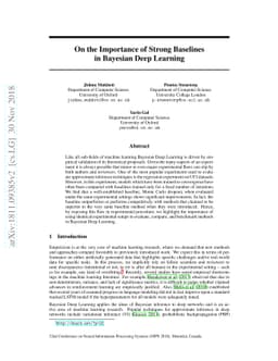 On the Importance of Strong Baselines in Bayesian Deep Learning