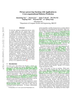 Differential Private Stack Generalization with an Application to
  Diabetes Prediction