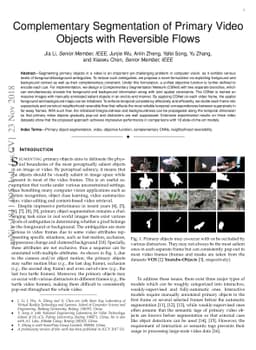 Complementary Segmentation of Primary Video Objects with Reversible
  Flows