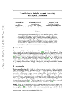 Model-Based Reinforcement Learning for Sepsis Treatment