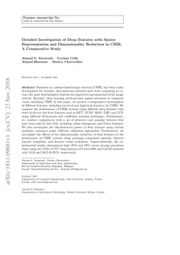 Detailed Investigation of Deep Features with Sparse Representation and
  Dimensionality Reduction in CBIR: A Comparative Study