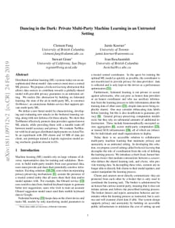 Dancing in the Dark: Private Multi-Party Machine Learning in an
  Untrusted Setting