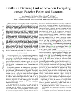 Costless: Optimizing Cost of Serverless Computing through Function
  Fusion and Placement