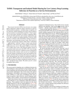 TrIMS: Transparent and Isolated Model Sharing for Low Latency Deep
  LearningInference in Function as a Service Environments