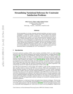 Streamlining Variational Inference for Constraint Satisfaction Problems
