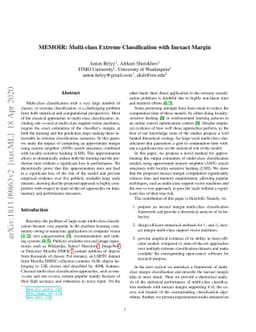 MEMOIR: Multi-class Extreme Classification with Inexact Margin