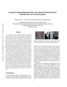 Learning Conditional Random Fields with Augmented Observations for
  Partially Observed Action Recognition