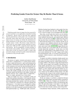 Predicting Gender from Iris Texture May Be Harder Than It Seems