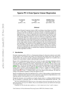 Sparse PCA from Sparse Linear Regression
