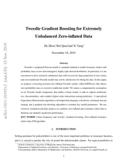 Tweedie Gradient Boosting for Extremely Unbalanced Zero-inflated Data