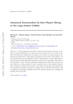 Variational Autoencoders for New Physics Mining at the Large Hadron
  Collider