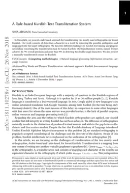 A Rule-based Kurdish Text Transliteration System