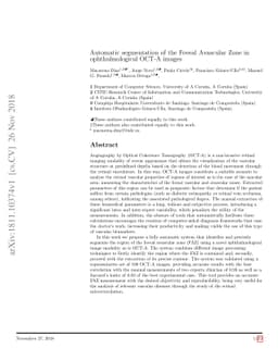 Automatic segmentation of the Foveal Avascular Zone in ophthalmological
  OCT-A images