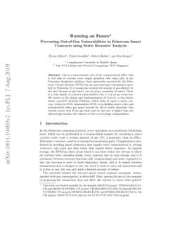 Running on Fumes--Preventing Out-of-Gas Vulnerabilities in Ethereum
  Smart Contracts using Static Resource Analysis