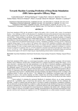 Towards Machine Learning Prediction of Deep Brain Stimulation (DBS)
  Intra-operative Efficacy Maps