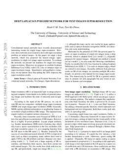 Deep Laplacian Pyramid Network for Text Images Super-Resolution