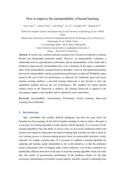 How to improve the interpretability of kernel learning