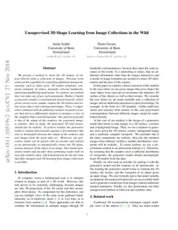 Unsupervised 3D Shape Learning from Image Collections in the Wild