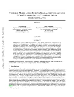 Training Multi-layer Spiking Neural Networks using NormAD based
  Spatio-Temporal Error Backpropagation