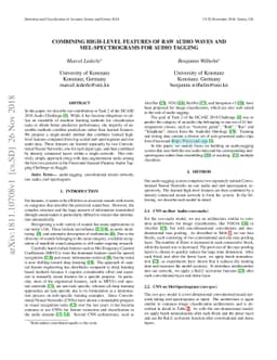 Combining High-Level Features of Raw Audio Waves and Mel-Spectrograms
  for Audio Tagging