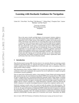 Learning with Stochastic Guidance for Navigation