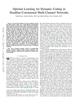 Optimal Learning for Dynamic Coding in Deadline-Constrained
  Multi-Channel Networks