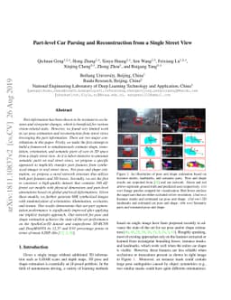 Part-level Car Parsing and Reconstruction from Single Street View