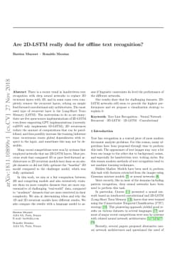 Are 2D-LSTM really dead for offline text recognition?