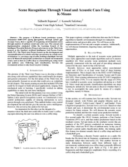 Scene Recognition Through Visual and Acoustic Cues Using K-Means