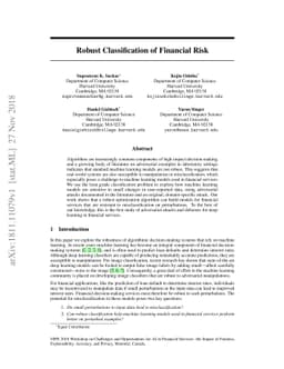 Robust Classification of Financial Risk