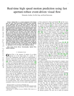 Real-time high speed motion prediction using fast aperture-robust
  event-driven visual flow