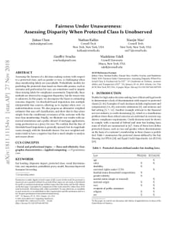 Fairness Under Unawareness: Assessing Disparity When Protected Class Is
  Unobserved