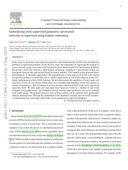 Generalizing semi-supervised generative adversarial networks to
  regression using feature contrasting