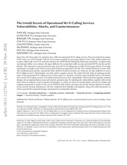 The Untold Secrets of Operational Wi-Fi Calling Services:
  Vulnerabilities, Attacks, and Countermeasures