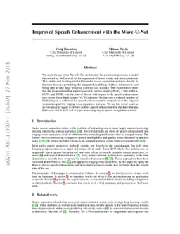 Improved Speech Enhancement with the Wave-U-Net