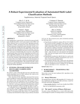 Multi-label classification search space in the MEKA software