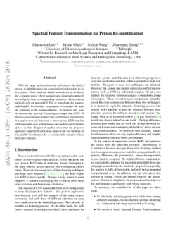 Spectral Feature Transformation for Person Re-identification