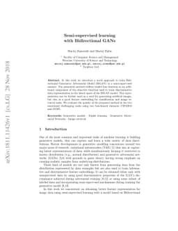 Semi-supervised learning with Bidirectional GANs