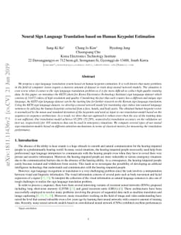 Neural Sign Language Translation based on Human Keypoint Estimation