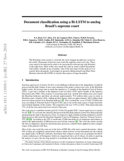Document classification using a Bi-LSTM to unclog Brazil's supreme court