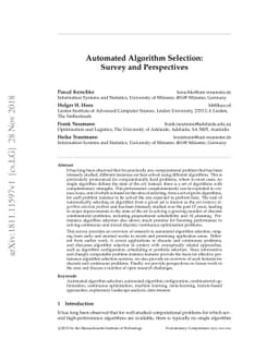 Automated Algorithm Selection: Survey and Perspectives