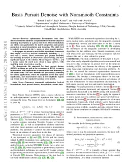 Basis Pursuit Denoise with Nonsmooth Constraints