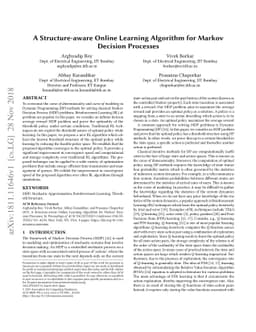A Structure-aware Online Learning Algorithm for Markov Decision
  Processes