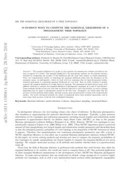 19 dubious ways to compute the marginal likelihood of a phylogenetic
  tree topology